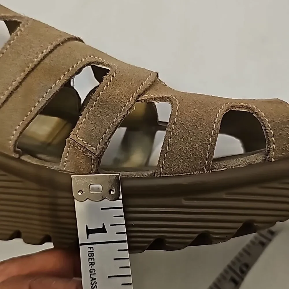 Skechers arch fit wedge platform sandals size‎ 9 Tan